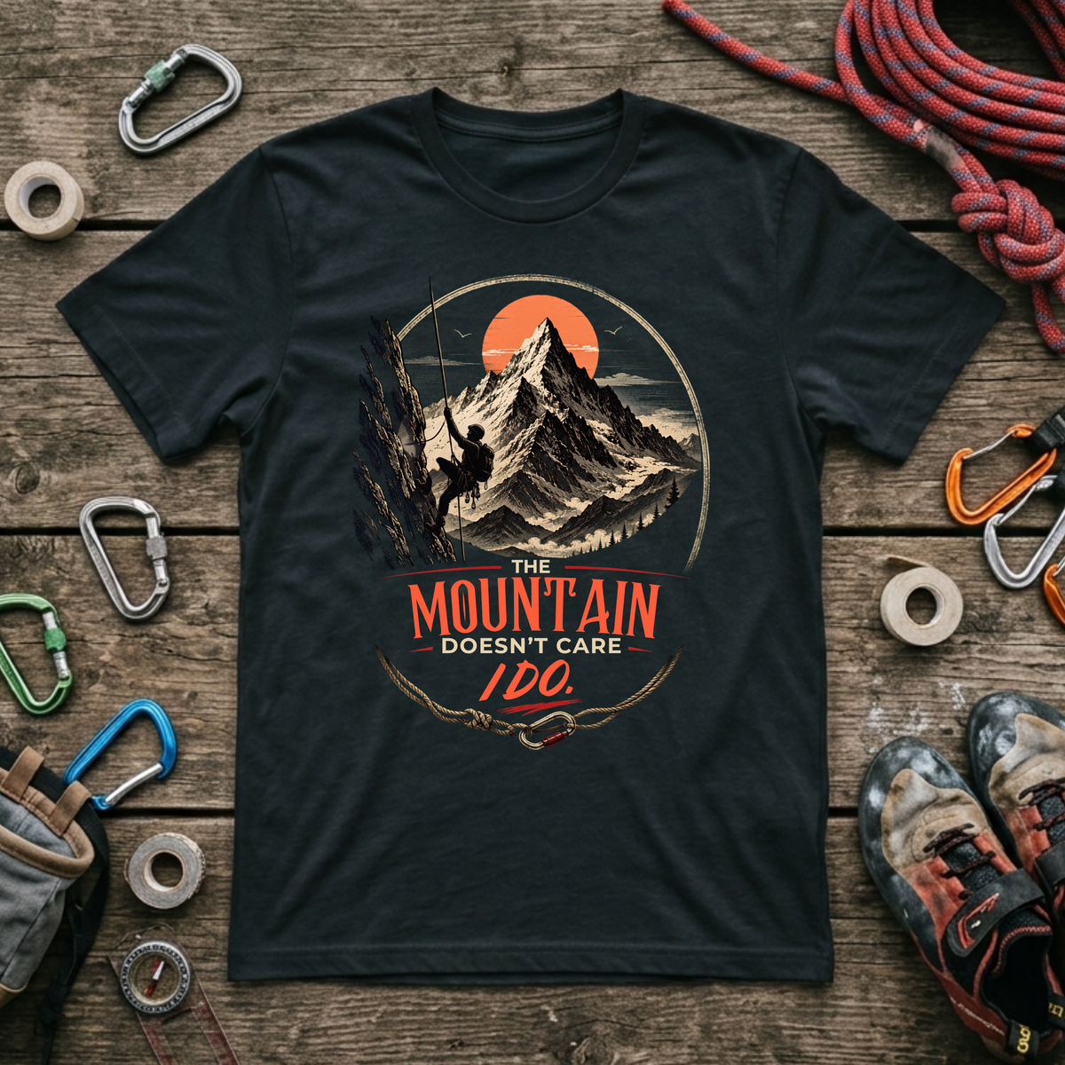 The Mountain Doesn't Care | Climbing T-Shirt