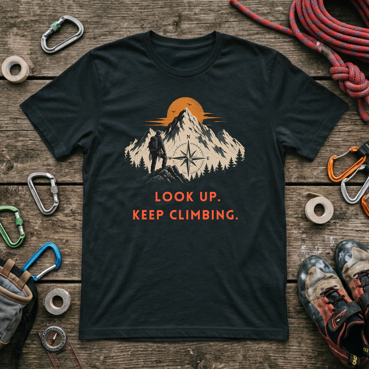 Look Up. Keep Climbing. | Mountaineering T-Shirt
